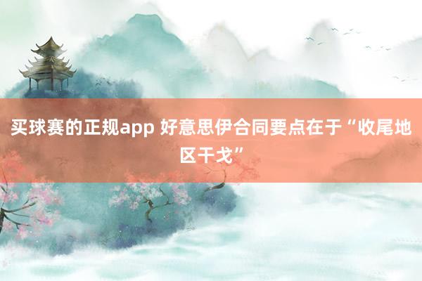 买球赛的正规app 好意思伊合同要点在于“收尾地区干戈”