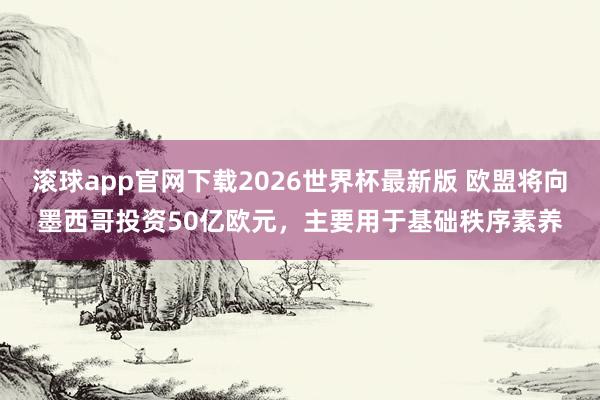 滚球app官网下载2026世界杯最新版 欧盟将向墨西哥投资50亿欧元，主要用于基础秩序素养