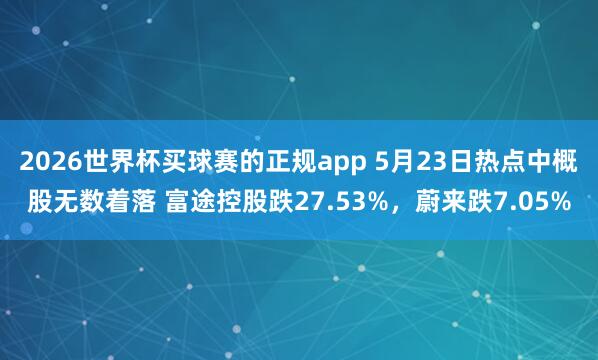 2026世界杯买球赛的正规app 5月23日热点中概股无数着落 富途控股跌27.53%,蔚来跌7.05%