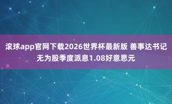 滚球app官网下载2026世界杯最新版 善事达书记无为股季度派息1.08好意思元