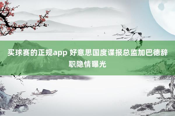 买球赛的正规app 好意思国度谍报总监加巴德辞职隐情曝光