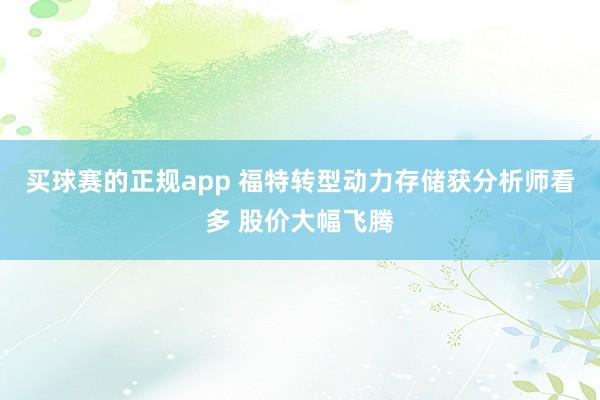 买球赛的正规app 福特转型动力存储获分析师看多 股价大幅飞腾