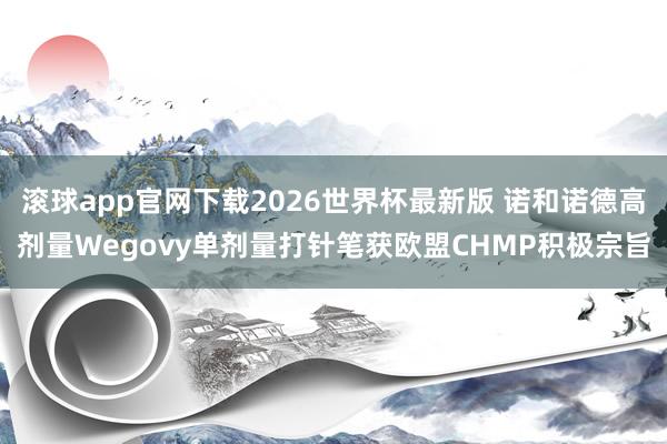 滚球app官网下载2026世界杯最新版 诺和诺德高剂量Wegovy单剂量打针笔获欧盟CHMP积极宗旨
