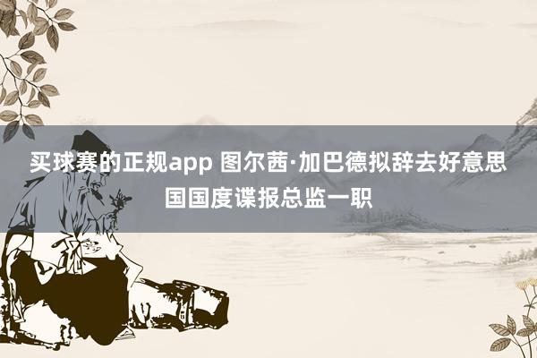 买球赛的正规app 图尔茜·加巴德拟辞去好意思国国度谍报总监一职