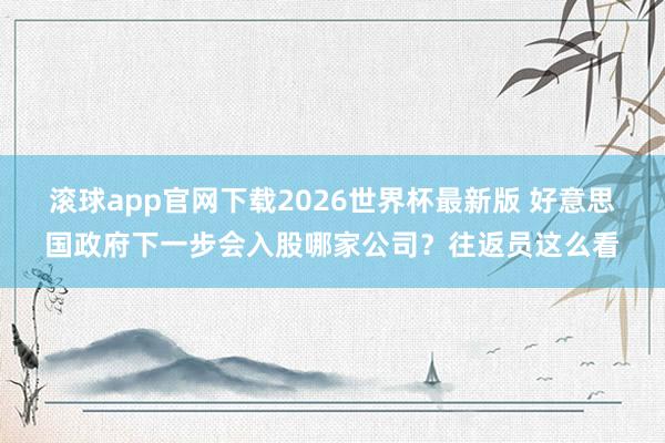 滚球app官网下载2026世界杯最新版 好意思国政府下一步会入股哪家公司？往返员这么看