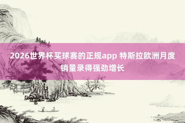 2026世界杯买球赛的正规app 特斯拉欧洲月度销量录得强劲增长