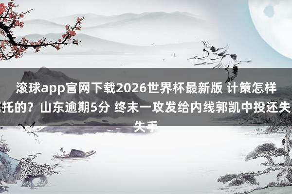 滚球app官网下载2026世界杯最新版 计策怎样嘱托的？山东逾期5分 终末一攻发给内线郭凯中投还失手