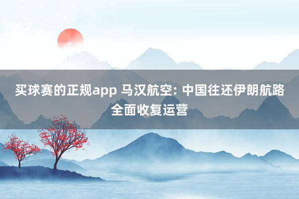 买球赛的正规app 马汉航空: 中国往还伊朗航路全面收复运营