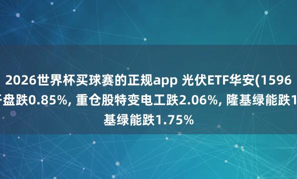 2026世界杯买球赛的正规app 光伏ETF华安(159618)开盘跌0.85%, 重仓股特变电工跌2.06%, 隆基绿能跌1.75%